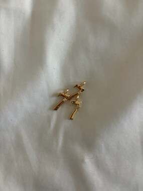 Set of 3 Lucky Number 7 Charms, Gold Tone with Rhinestone Accents